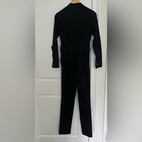 ZARA long sleeve black zip up denim jumpsuit Sz. S NWOT - Picture 10 of 14